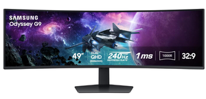 SAMSUNG 49" Odyssey G9 (G95C) Series DQHD 1000R Curved Gaming Monitor, 240Hz, 1ms(GtG), DisplayHDR 1000, AMD FreeSync Premium Pro, Eye Saver Mode, Auto Source Switch+, LS49CG950ENXZA