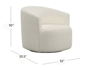 lot 23 image: Mainstays Boucle Swivel Accent Chair, Cream
