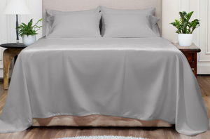 lot 69 image: Color Sense 6-Piece 800 Thread Count Silver Cotton Rich Adult Bed Sheet Set, Queen - Deep Pocket