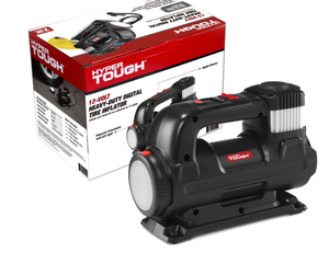 lot 230 image: Hyper Tough DC 12V Heavy Duty Direct Drive Digital Tire Inflator with Detachable LED Light