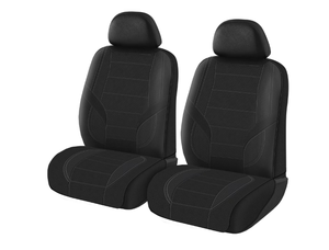 lot 332 image: Auto Drive Full Faux Leather Seat Covers - 2 Pack - Black, Universal Fit