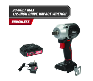 lot 333 image: Hyper Tough 20V Max Compact Brushless 12-inch Impact Wrench with 2.0Ah Lithium-Ion Battery and Charger, 350 ft-lbs Torque