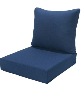 lot 354 image: LOT OF 2 - Better Homes & Gardens 24x 24 Premium Navy Outdoor 2 Piece Deep Seat Cushion Set
