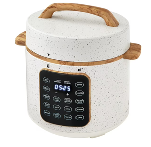 lot 367 image: The Pioneer Woman Linen Speckle 6-Quart Pressure Cooker with Touch Control Display