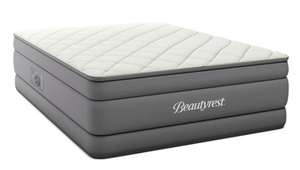lot 29 image: Queen Size Beautyrest 20 Cushion Aire Quilted Pillow Top Cover Air Bed Mattress with Built-in Pump