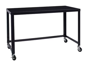 lot 81 image: Hirsh Ready-to-Assemble Wide Mobile Metal Desk for Home Office
