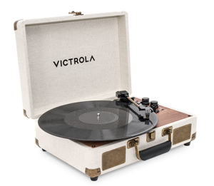 lot 149 image: Victrola Venture Bluetooth Portable Mid-Century Modern Suitcase Record Player with 3-Speed Turntable & Built-in Speakers