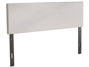 lot 458 image: Twin Size Castle Place Nailhead Trim Velvet Upholstered Adjustable Headboard
