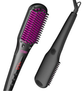lot 460 image: TYMO Ionic Hair Straightener Brush with 16 Temp Setting, LED Display Flat Iron Comb