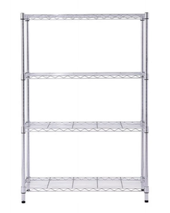 lot 464 image: Hyper Tough 4 Tier Wire Shelf Unit, Chrome, 1400 lb. Capacity