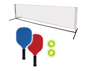 lot 489 image: MinnARK Sports LED Pickleball Portable Set, Light-Up Net, Paddles, and Balls, for Driveway & Backyard, Ages 3