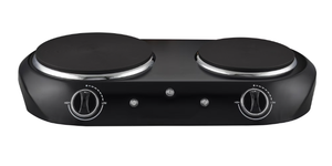lot 491 image: Mainstays Double Burner, 1800 W, Black Electric Cooktop