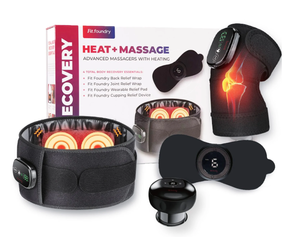 lot 100 image: Fit Foundry 4-in-1 Heat & Massage Recovery Pack for Relief