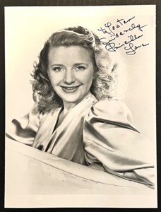 lot 4 image: Signed Vintage Black and White Photo of Priscilla Lane