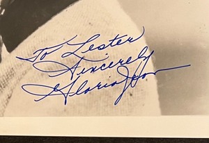 Autographed Gloria Jean Black and White Portrait Photo