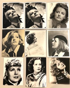 lot 11 image: Collection of 9 Vintage Greta Garbo Glossy Photographs