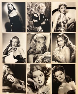 lot 18 image: Set of 9 Vintage Hollywood Actress Publicity Photographs