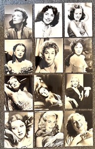lot 24 image: Set of 12 Vintage Hollywood Glamour 8x10 Photographs of Actresses Featuring - Joan Crawford, Shirley Eaton, Hedy Lamar, Katharine Hepburn and more