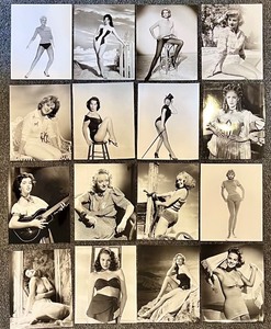 lot 27 image: Set of 16 Vintage Hollywood Actress Photographs Featuring Anita Edberg, Hazel Court, Bettie Davis and more
