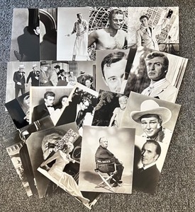 lot 75 image: Collection of Classic Hollywood Movie Star Black-and-White Photographs Featuring Jay North, Roy Rogers, David Niven, Christopher Lee Michael Caine and more