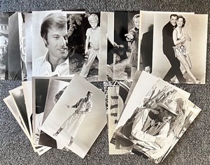 lot 76 image: Collection of Vintage Hollywood Black and White Publicity Photos Featuring Peter OTool, Alfred Hitchcock, Robert Redford, James Stewart and more