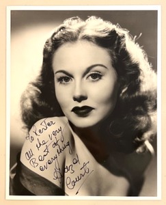 lot 83 image: Autographed Hazel Court Vintage Portrait Photo with Inscription