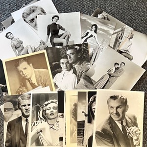 lot 95 image: Collection of Vintage Hollywood Celebrity Actress and Actor Publicity Photos Featuring Marjorie Weaver, Deanna Durbin, Julie Newmar, Tuesday Weld, Terry-ThomasDick Powell, Ann Sothern, George Burns and more