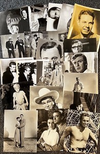 lot 97 image: Collection of Vintage Hollywood Actor Publicity and Movie Photos Featuring - Hal Le Roy, Members of the Rat Pack, Charlton Heston, James Stewart and more