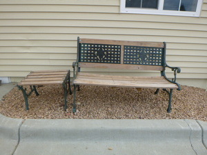 lot 13 image: Outdoor Bench and Table