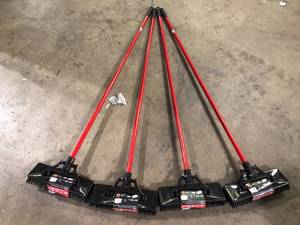lot 57 image: Lot of 13.5 in. High Power Extra-Large Heavy-Duty Floor Scrub Brush with Swiveling Head and Steel Handle by Libman (Stick May Be Bent on Bottom)  Customer Returns See Pictures