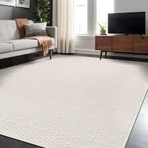 lot 34 image: Wooly Bone 6 ft. x 9 ft. Solid Indoor Area Rug by Beverly Rug  Customer Returns See Pictures