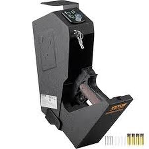 lot 22 image: Mounted-Gun Safe for 1 Gun Biometric Gun Safe with 3 Quick Access Ways of Fingerprints, Passwords and Keys for Home by VEVOR    Customer Returns See Pictures
