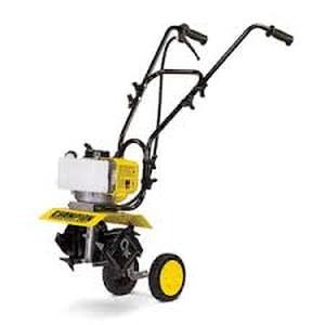 lot 46 image: 9.5 in. Portable Gas Garden Tiller Cultivator by Champion Power Equipment Customer Returns See Pictures