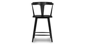 lot 52 image: Poly and Bark Enzo 23.5 in Black High Back Wood Counter Stool with Wood Seat (Set of 1)  Customer Returns See Pictures