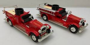 lot 41 image: Two John Deere Company Die-Cast Fire Trucks (One Missing Pieces)