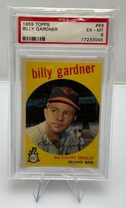 lot 69 image: 1959 Topps BILLY GARDNER #89 VG-EX PSA Graded  6