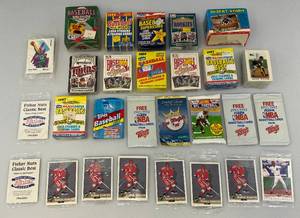 lot 131 image: Misc. Unsorted Sports card Packs (Most Sealed)