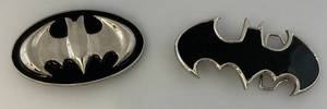 lot 157 image: Vintage Chrome Batman belt buckles