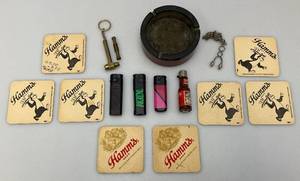 lot 165 image: Vintage RARE Miniature Brass Keychain Tobacco Pipe 2 58  With Ashtray And Lighters