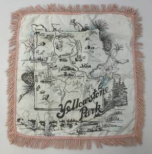 lot 173 image: Antique YELLOWSTONE Park Silk Pillow Cover