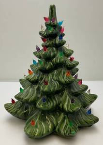 lot 214 image: Vintage 14  Ceramic Light Up Christmas Tree (No Light)
