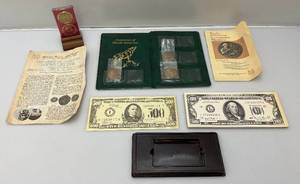 lot 222 image: Misc. Collectible 1972 Paul Revere Silversmith, Wittnauer Collectors Society Encapsulated,  Collectors Medallions And More