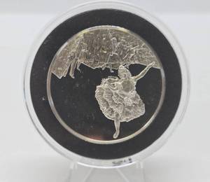 100 Greatest Masterpieces - Large Solid Sterling Silver Coin - Prima Ballerina