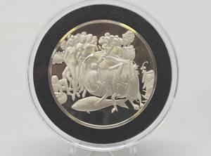 lot 25 image: 100 Greatest Masterpieces - Large Solid Sterling Silver Coin - The Garden of Delights