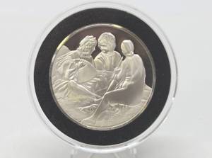 lot 28 image: 100 Greatest Masterpieces - Large Solid Sterling Silver Coin - Pastoral Concert