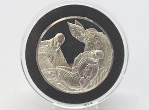 lot 33 image: 100 Greatest Masterpieces - Large Solid Sterling Silver Coin - Burial of Count Orgaz