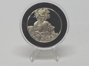 lot 59 image: 100 Greatest Masterpieces - Large Solid Sterling Silver Coin - Bacchus