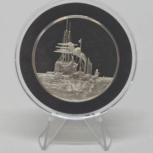 lot 65 image: 100 Greatest Masterpieces - Large Solid Sterling Silver Coin - The Fighting Temeraire