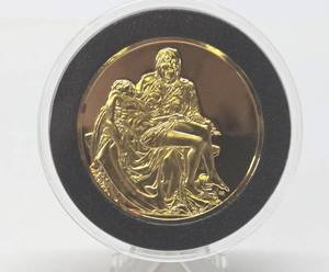 lot 70 image: 100 Greatest Masterpieces - Large Solid Sterling Silver Coin - Pieta - Michelangelo