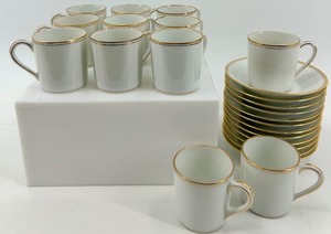 lot 37 image: Set of 12 CH Field Haviland Limoges Demitasse Cups and Saucers Gold Trim